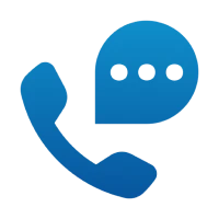 Blue phone and message symbol